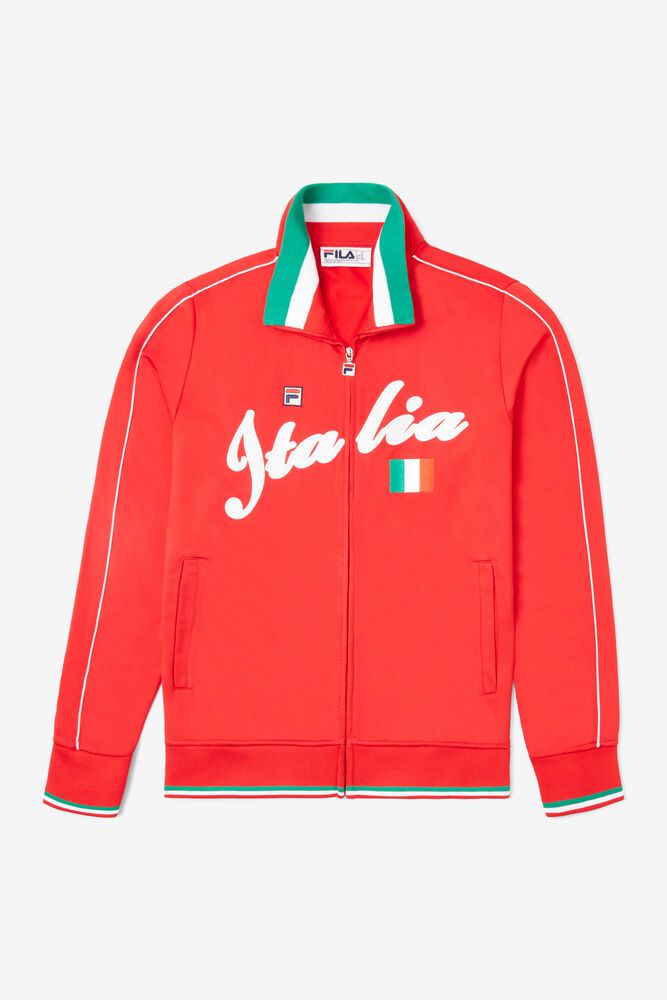 Fila Jacket Mens Red Italia Track - Ireland 23791-IEPX